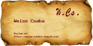 Weiss Csaba névjegykártya