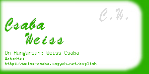 csaba weiss business card